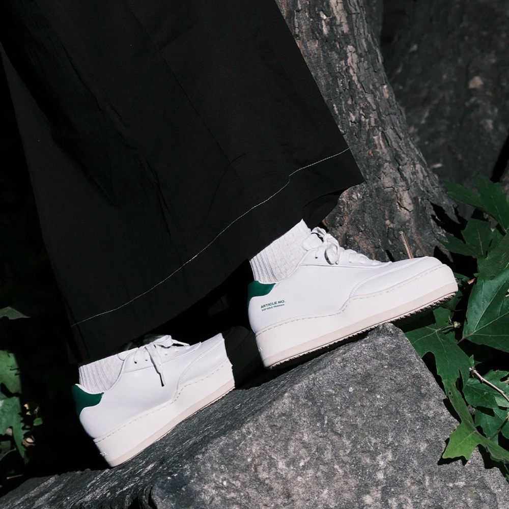 Burger Low-Top Men’s White/Green Trainers - Picture 6 of 12